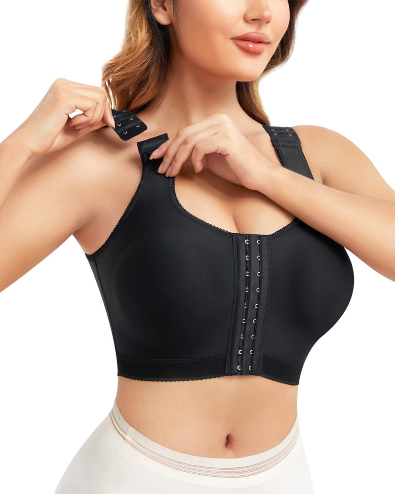 Shapewear Post-Operative Underwear Bra Straps Adjustable Zipper Design Shapewear Post-Operative Underwear