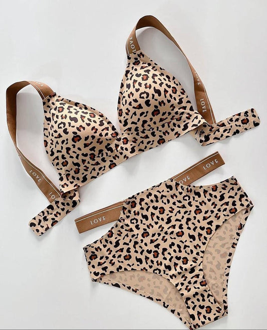 Leopaard Print Bra Panty Set